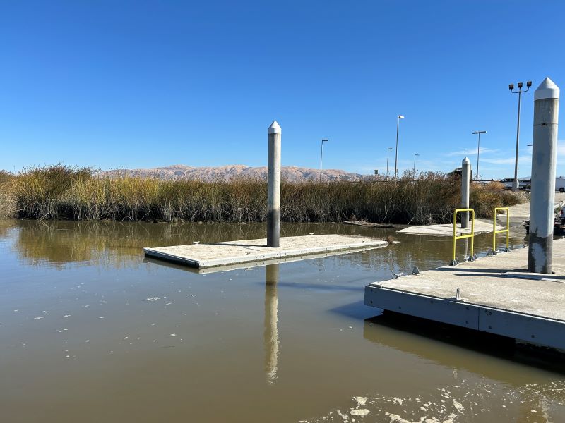 A damaged boat dock.